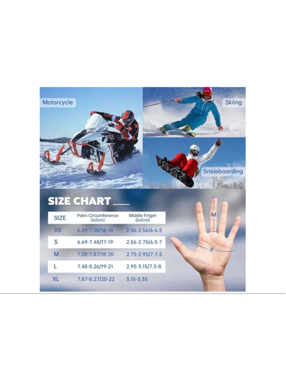 NEW Ski Unisex Waterproof Thermal Winter Snow Gloves Touchscreen Pocket L